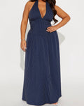 Pinstripe Alter Maxi Dress- Navy
