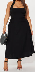 Halter Mini Dress- Black