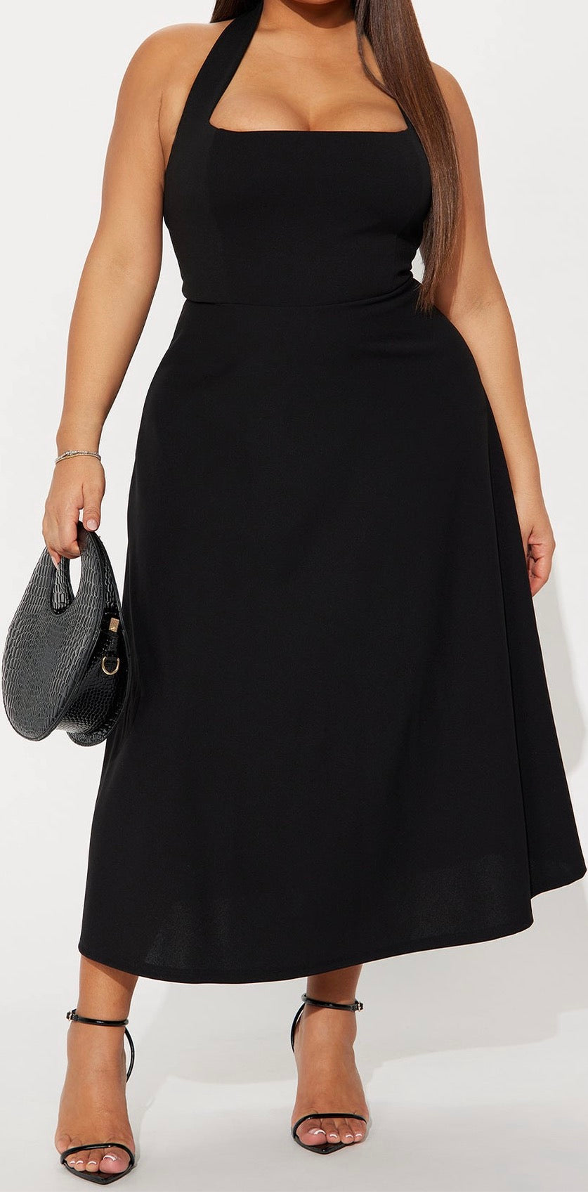 Halter Mini Dress- Black