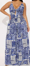 Abstract Printed Jumpsuit- Navy/White